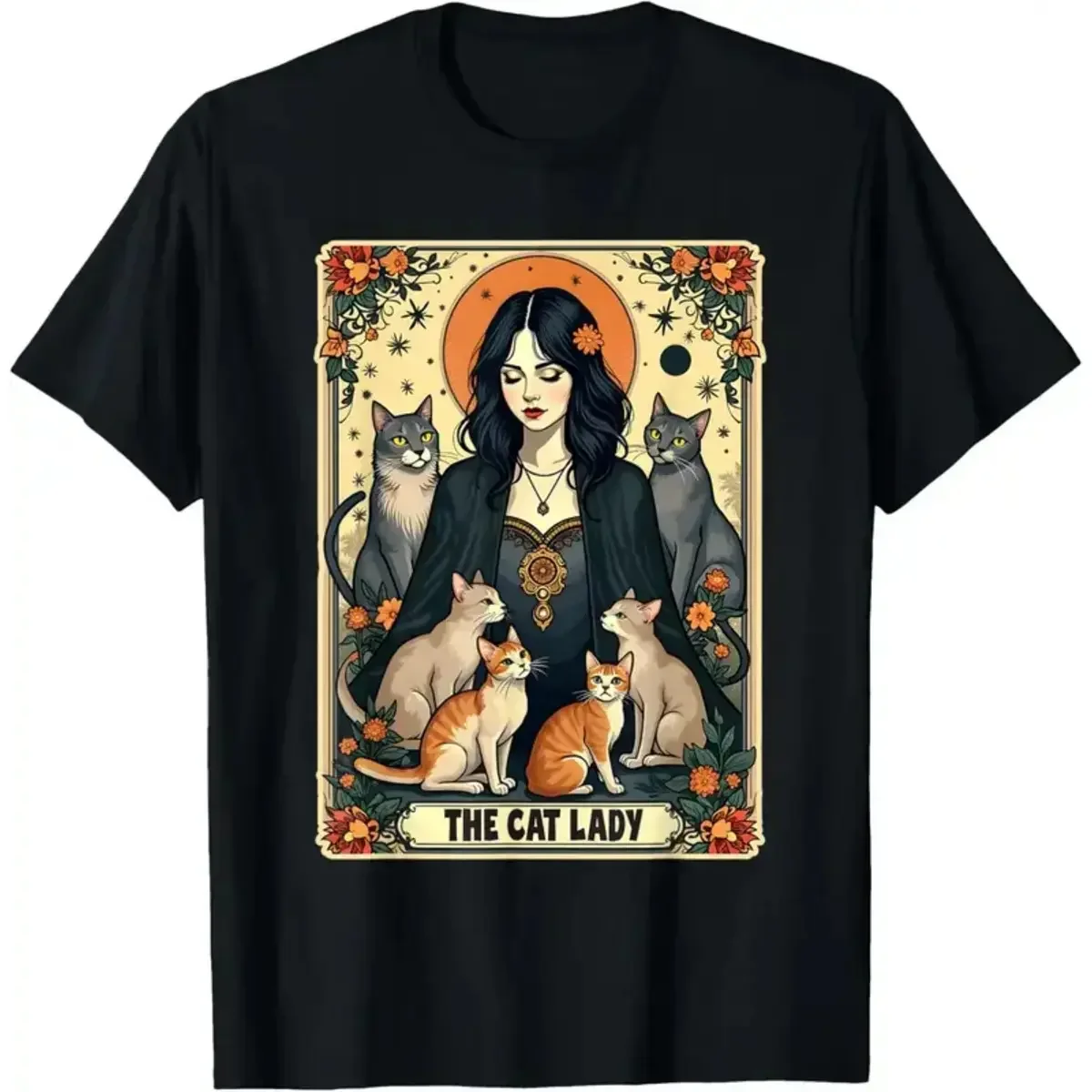 Unisex The Cat Lady Tarot Card - огляд і ціна Undershirt Crew Neck