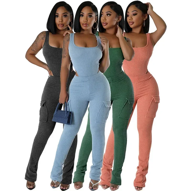 Knitted Ribbed Two Piece Set f - огляд і ціна Tank Top Ribbed